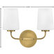 Kline LED 14.25 inch Heritage Brass Bath Light Wall Light