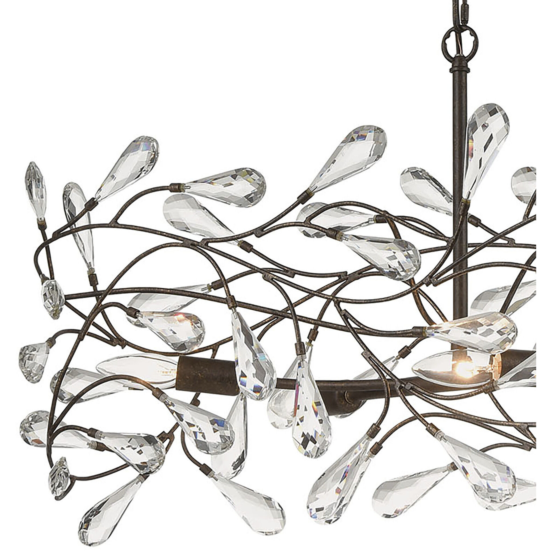 Crislett 6 Light 43 inch Sunglow Bronze Linear Chandelier Ceiling Light