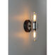 Dual 2 Light 4.75 inch Black/Brushed Aluminum Bath Vanity Wall Light