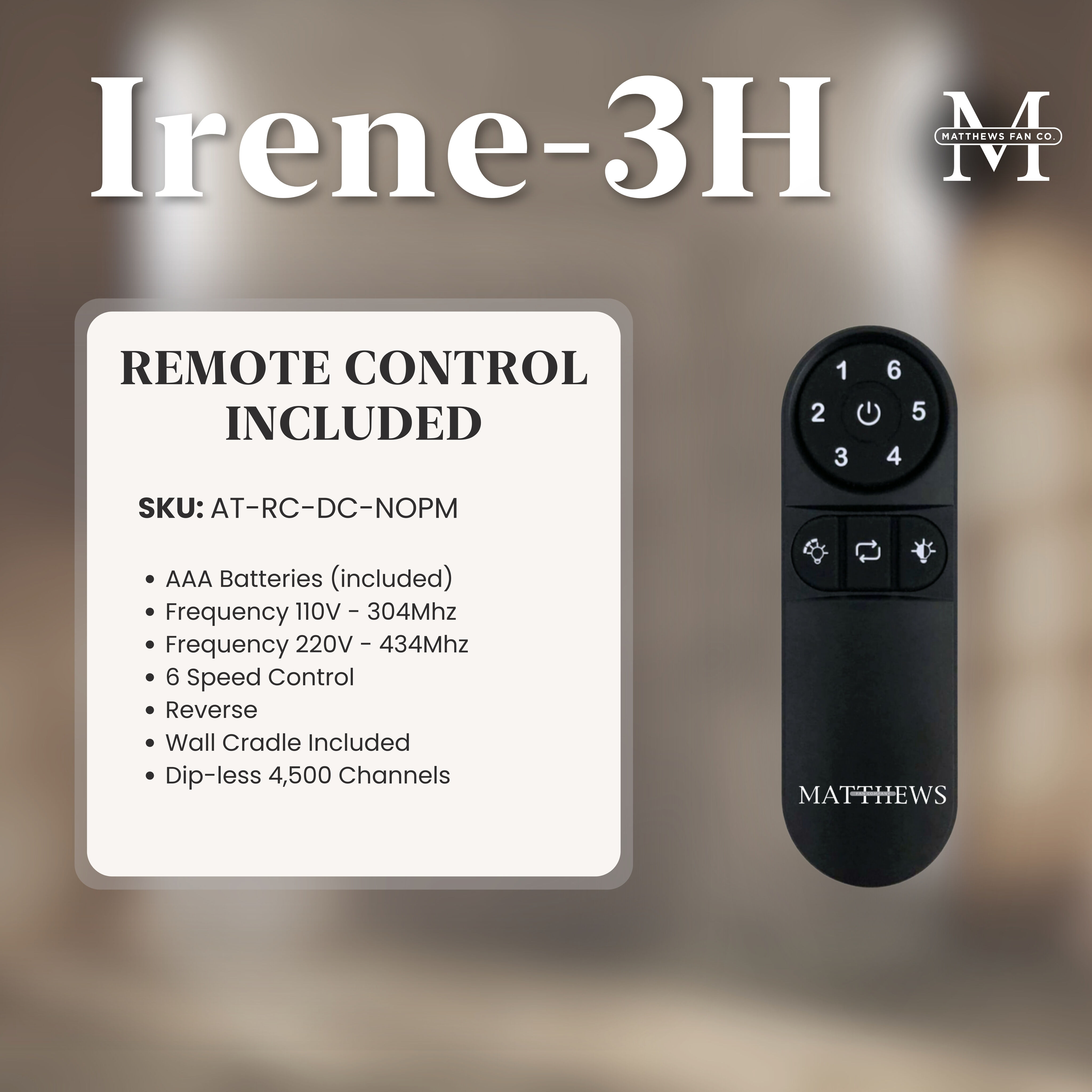 Atlas Irene-3H 52 inch Walnut Tone Flush Mount Paddle Fan, Flush Mounted