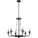 Homestead Vetivene 6 Light 29 inch Textured Black Chandelier Ceiling Light