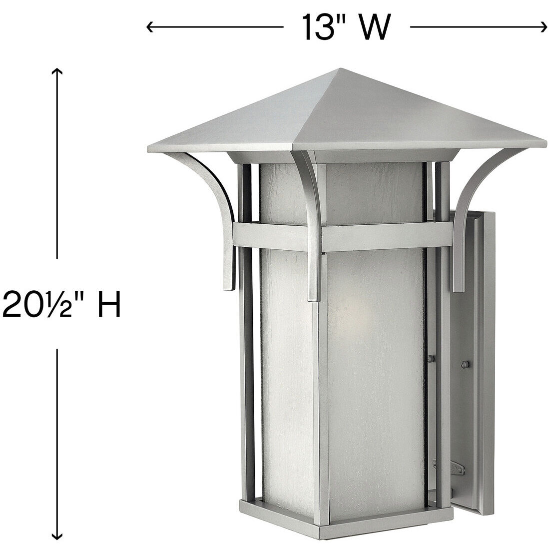 Estate Series Harbor Outdoor Wall Mount Lantern in Titanium, Extra Large