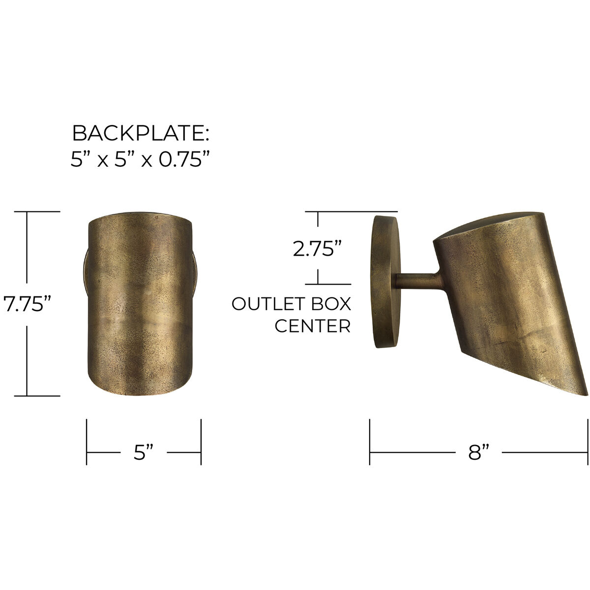 Casa 1 Light 5 inch Oxidized Brass Sconce Wall Light