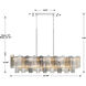 Addis 14 Light 51.75 inch Polished Chrome Linear Chandelier Ceiling Light in Tronchi Glass Autumn