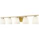 Naya 5 Light 40 inch Modern Gold Bath Vanity Light Wall Light