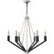 Beckett 6 Light 26 inch Brushed Nickel & Black Chandelier Ceiling Light