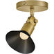 Dom 7 inch 9.00 watt Heritage Brass with Black Adjustable Sconce Wall Light, Small