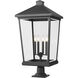 Beacon 4 Light 33 inch Black Outdoor Pier Mounted Fixture