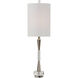 Azaria 33 inch 150 watt Polished Nickel and Crystal Buffet Lamp Portable Light