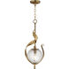 Firenze 1 Light 9.25 inch Gold Leaf Single Pendant Ceiling Light in Clear Ribbed