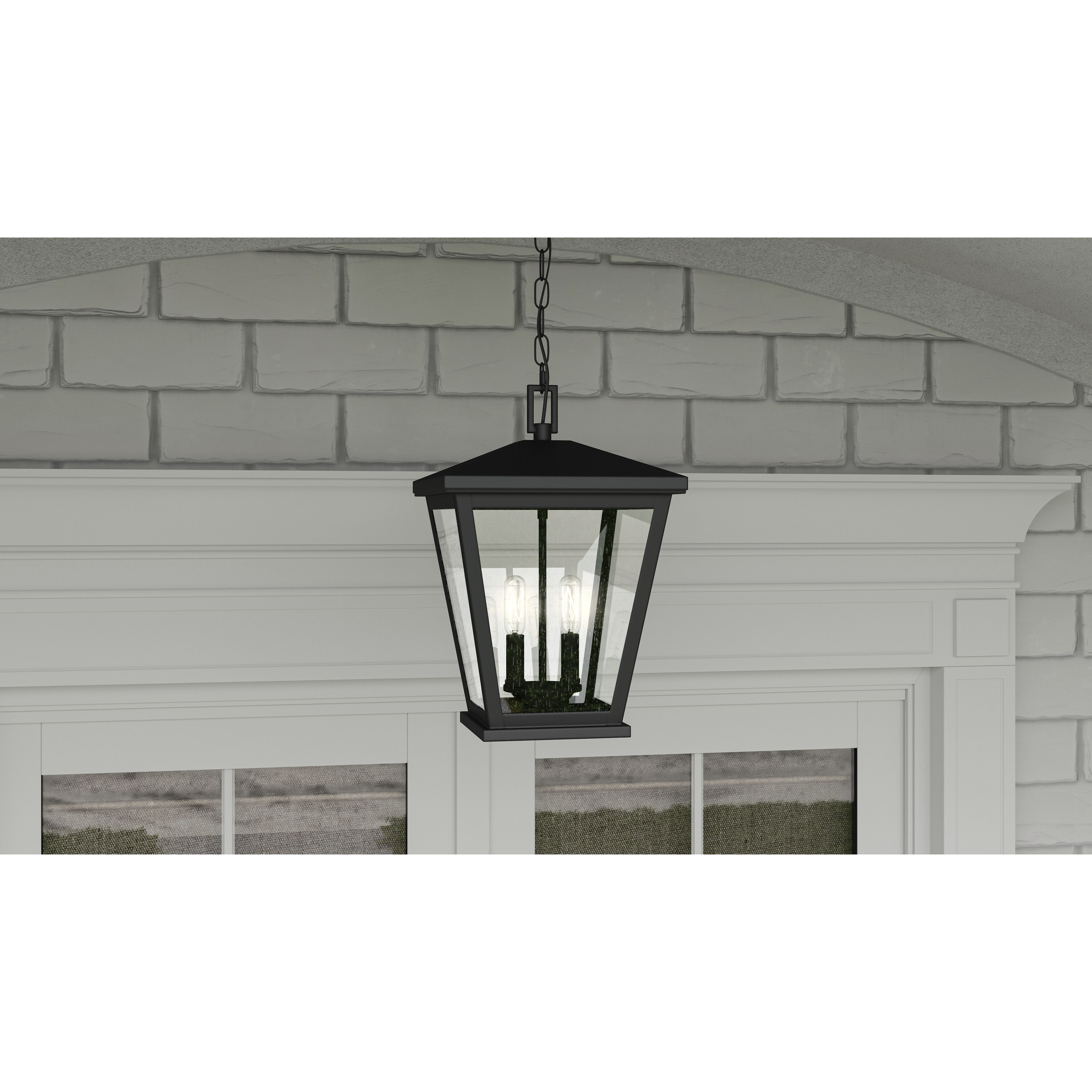 Joffrey 2 Light 10.5 inch Matte Black Outdoor Hanging Lantern, Large