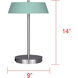 Jessa 14 inch 16.00 watt Brushed Nickel Table Lamp Portable Light in Teal Metal
