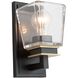Eastwood LED 5 inch Black and Brass Bathroom Sconce Wall Light