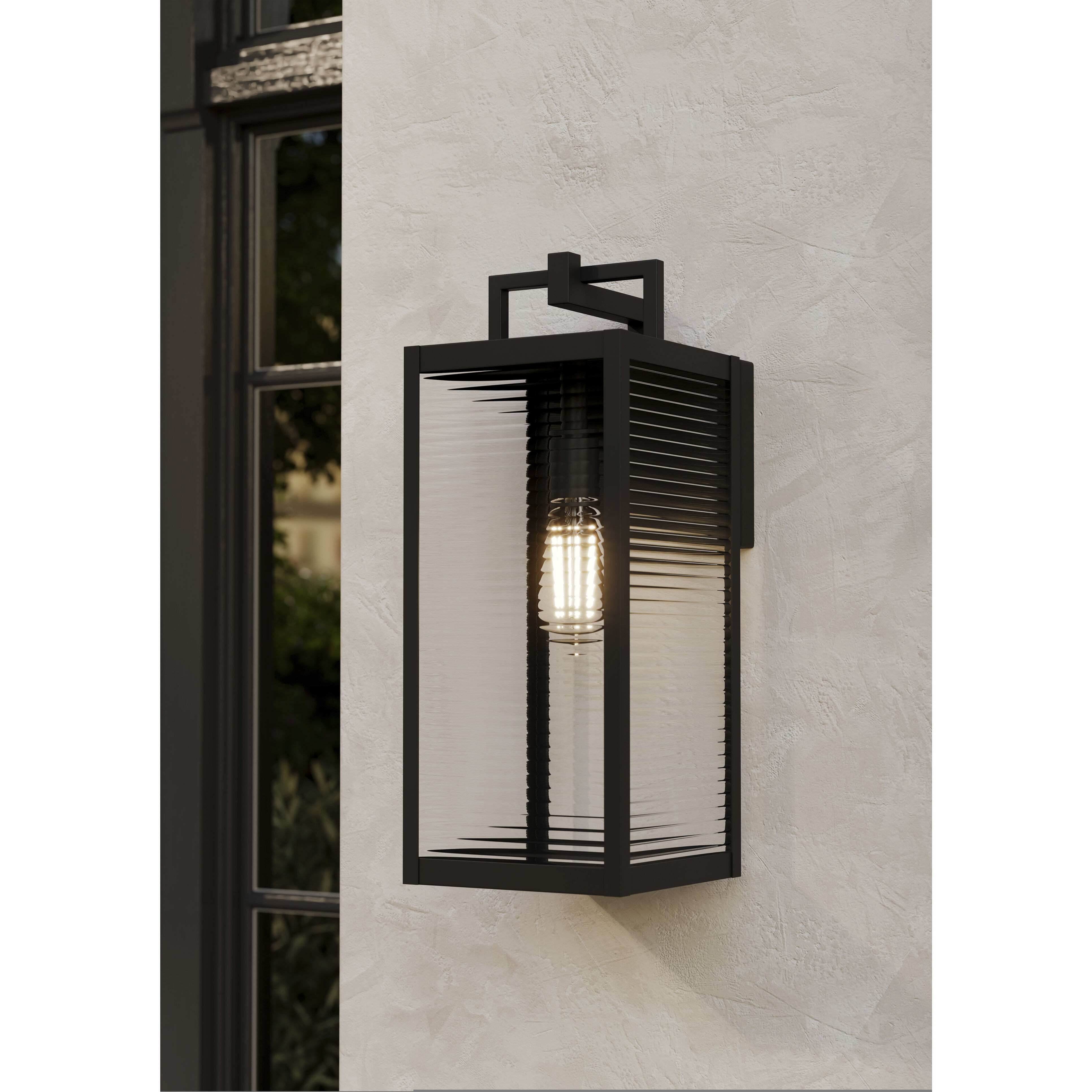 Edgewood 1 Light 19 inch Dark Matte Black Outdoor Wall Sconce