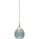 Vibe LED 5.5 inch Matte Chrome Small Pendant Ceiling Light in Glacier Glass