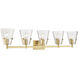 Analia 5 Light 45.75 inch Modern Gold Vanity Wall Light