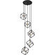 Vertical 5 Light 20.5 inch Matte Black and Brushed Nickel Chandelier Ceiling Light