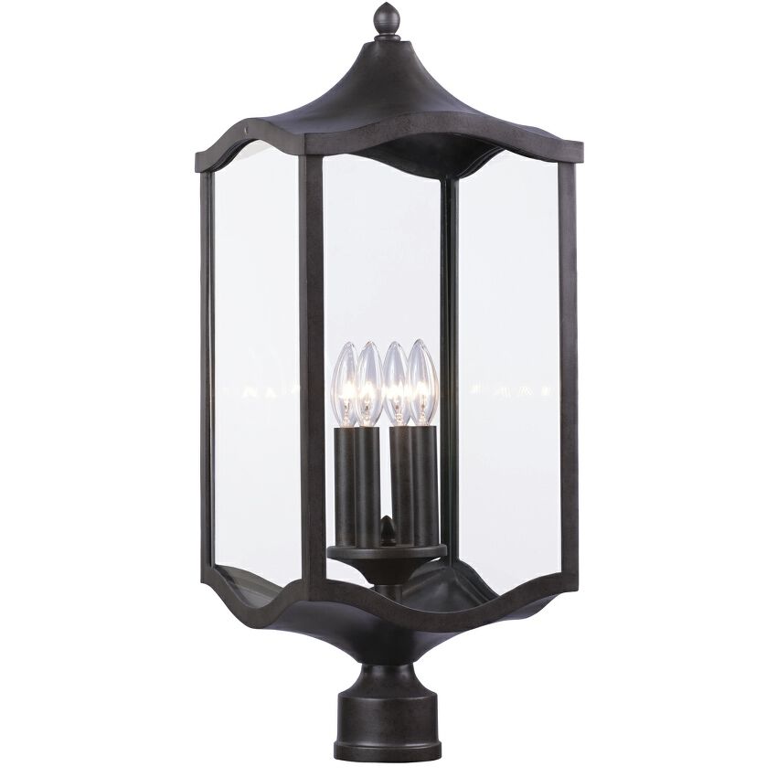 Lakewood Outdoor 4 Light 26 inch Aged Iron Post Mount Pier Mount