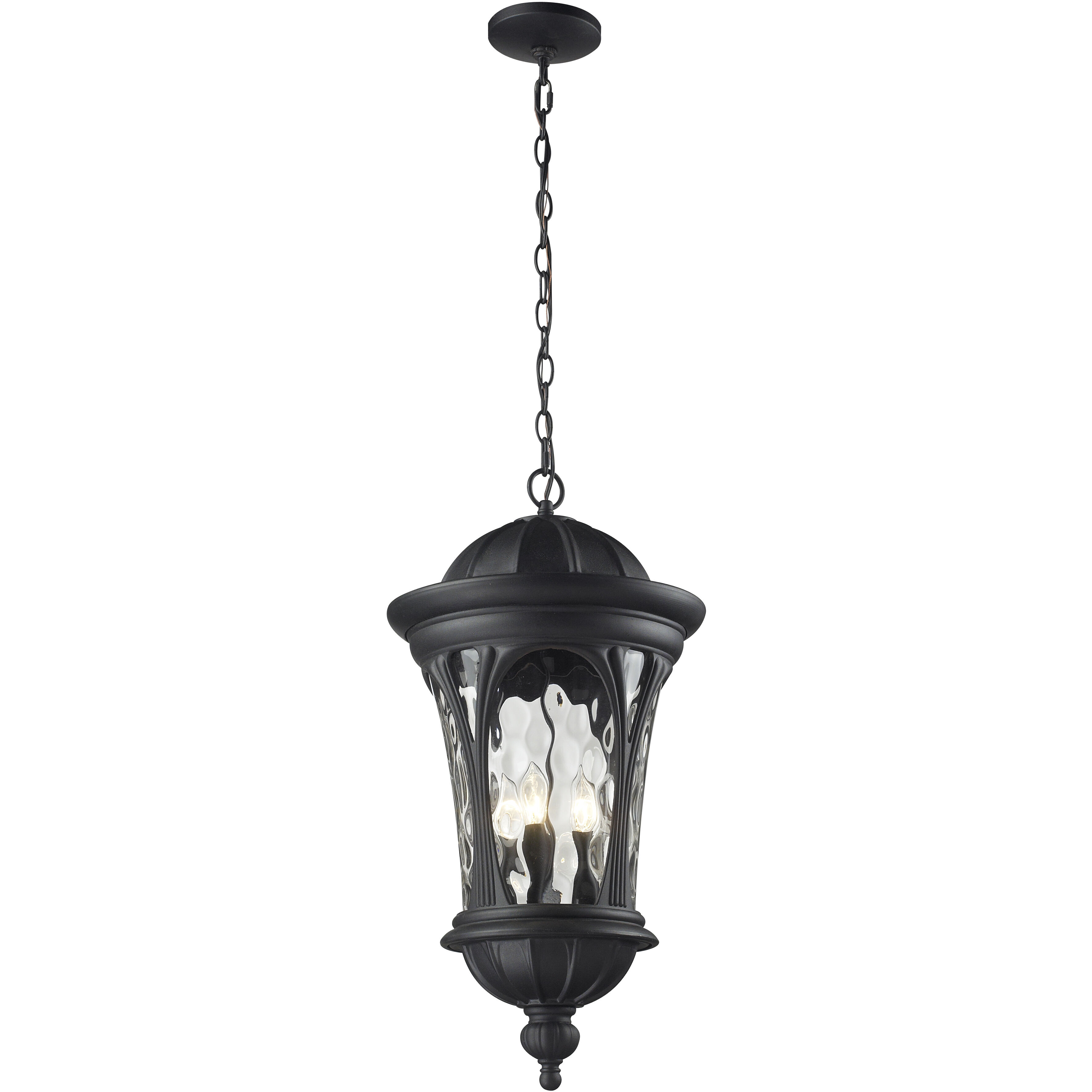 Doma 5 Light 14 inch Black Outdoor Chain Mount Ceiling Fixture
