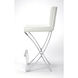 Butler Loft Darcy Chrome Plated Faux Leather 41 inch White Leather Barstool