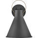 Coastal Elements Winnie LED 13 inch Museum Black with Brass Outdoor Wall Mount Lantern