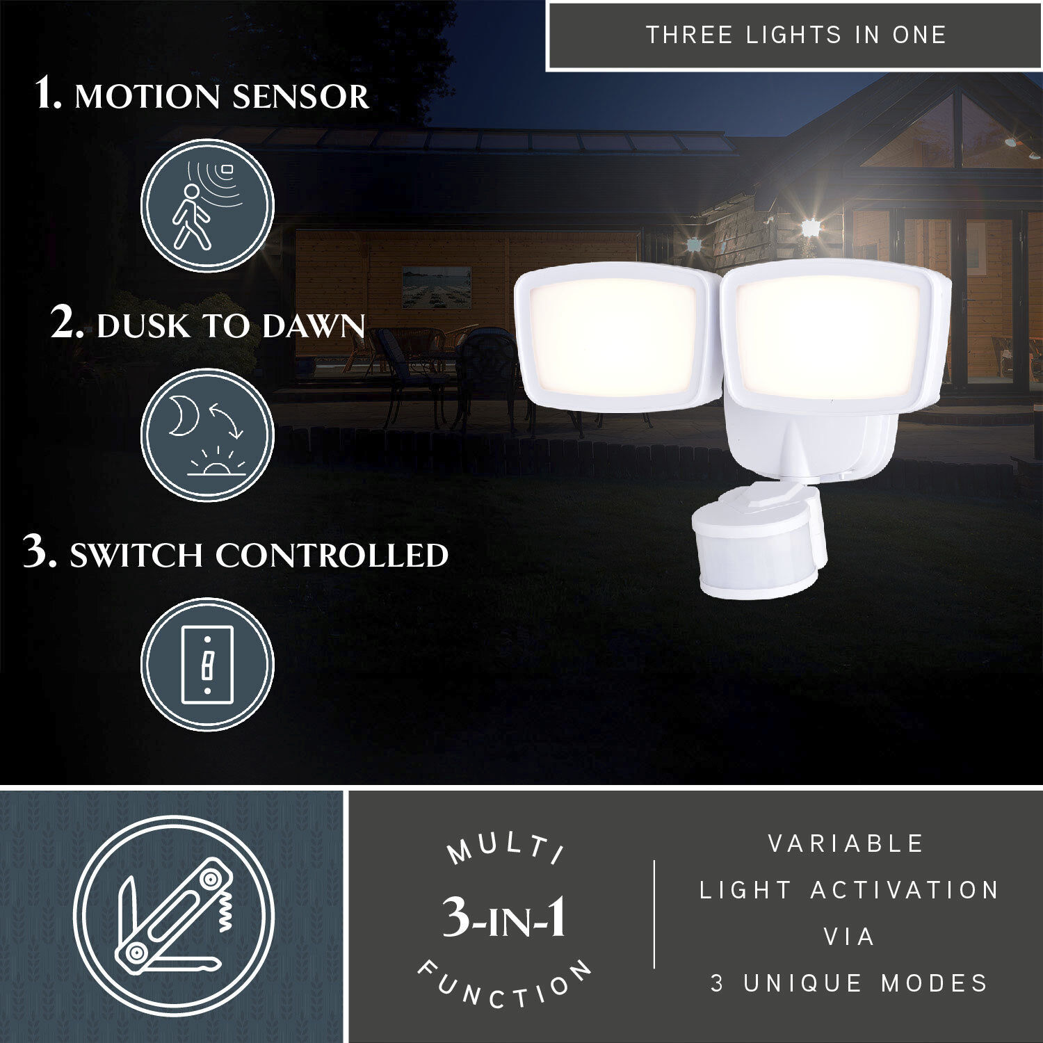 Outdoor Security LED 6.75 inch White Outdoor Security