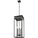 Nova 5 Light 12.5 inch Black Outdoor Chain Mount Ceiling Fixture in Clear Glass