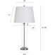 Cameron 31.5 inch 100 watt Clear Seeded and Brushed Steel and White Table Lamp Portable Light