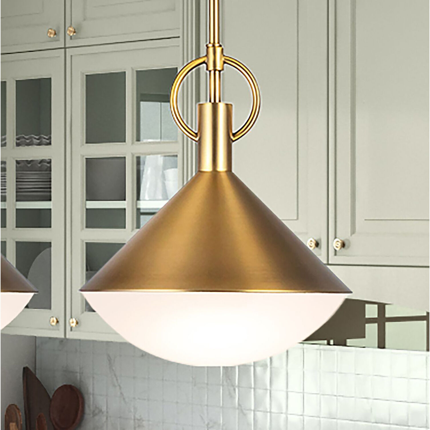 Abruzzo 1 Light 11.25 inch Brass Down Pendant Ceiling Light