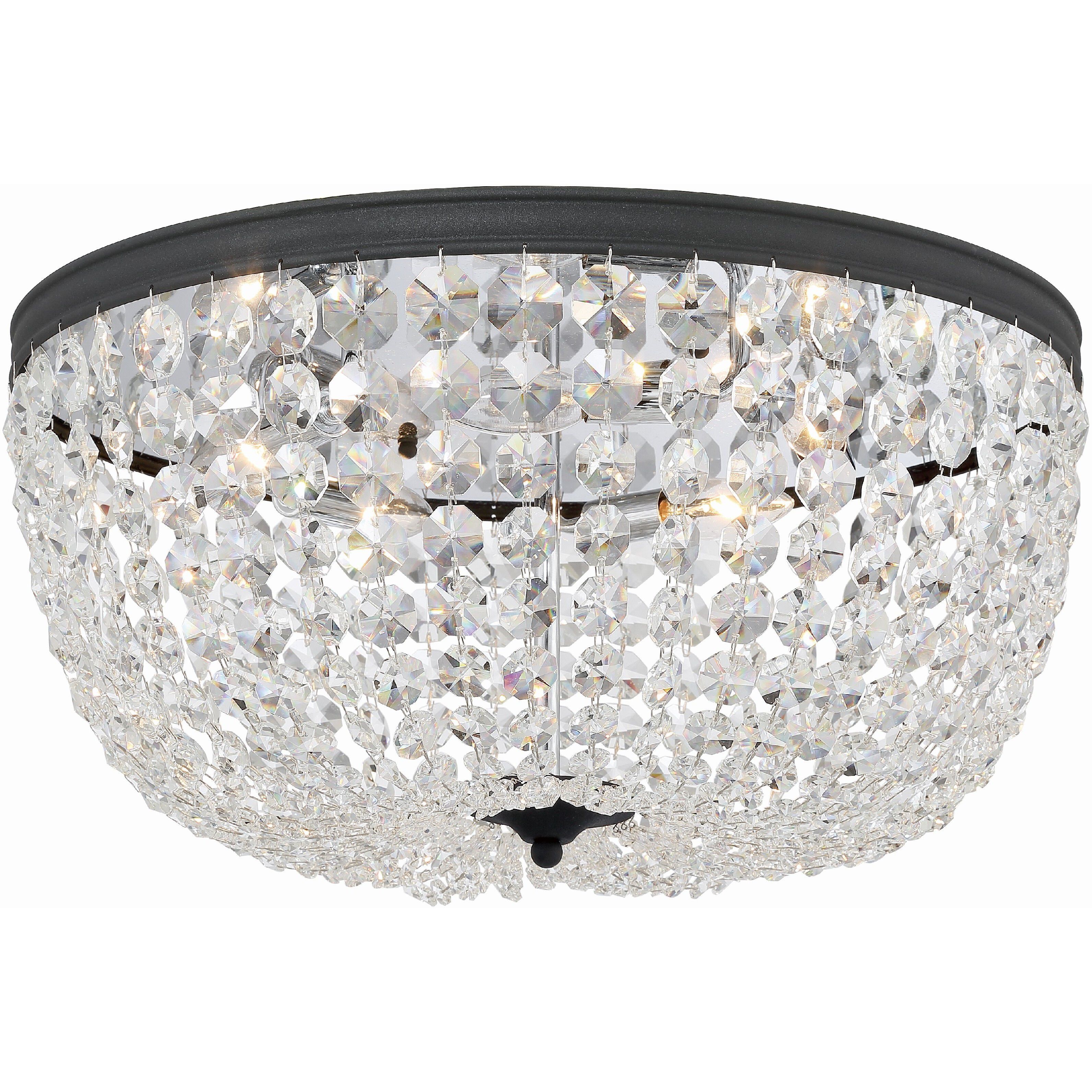 Nola 5 Light 20 inch Black Forged Flush Ceiling Light