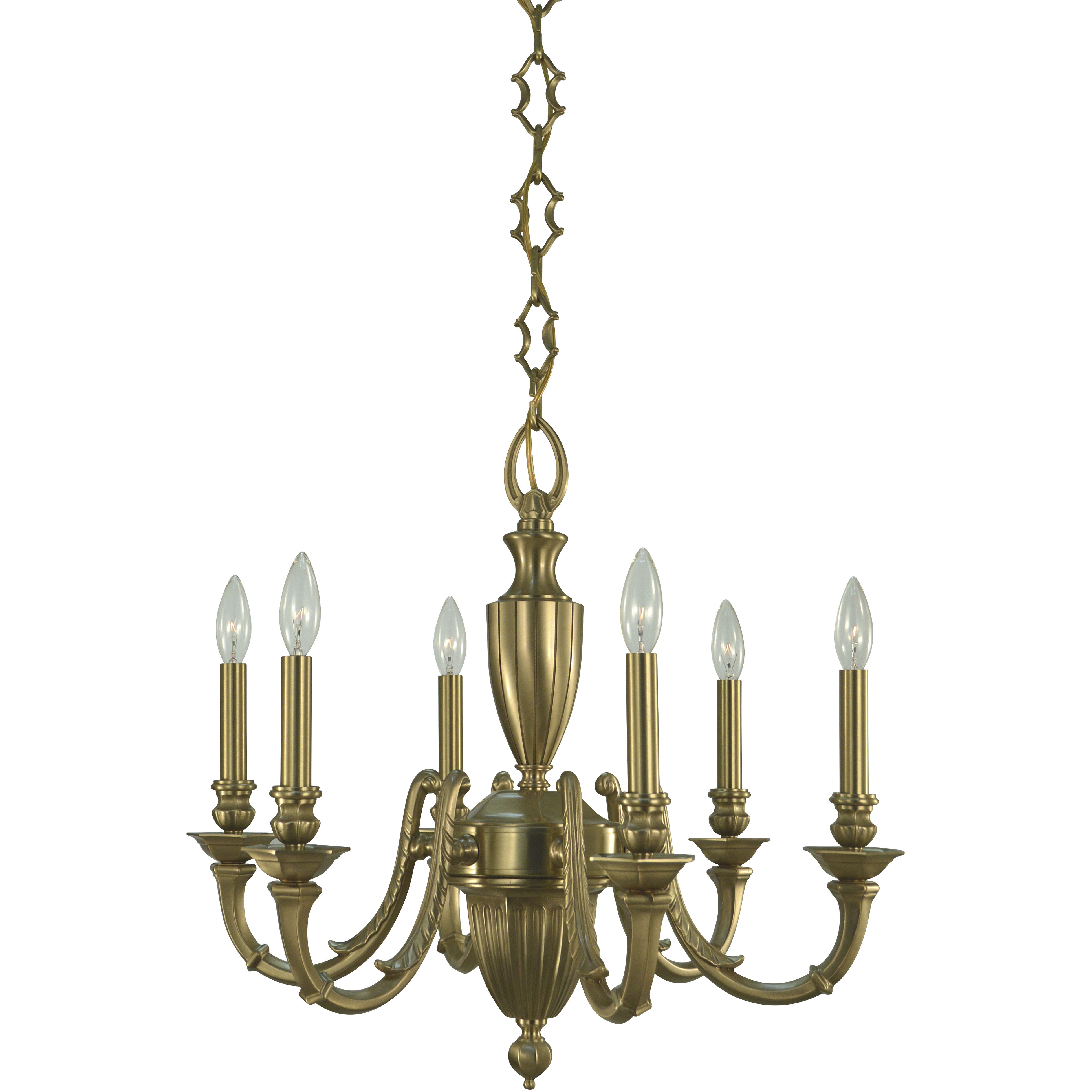 Wellesley 6 Light 23 inch Brushed Brass Dining Chandelier Ceiling Light