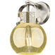 Pilaster II Sphere Sconce Wall Light in Satin Nickel, Mercury Glass