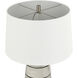 Ansley 30 inch 150 watt White with Black and Satin Nickel Table Lamp Portable Light