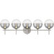 Iissa 5 Light 35.38 inch Satin Nickel Vanity Light Wall Light in Smoke