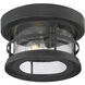 Barrett 1 Light 10 inch Black Outdoor Flush Mount