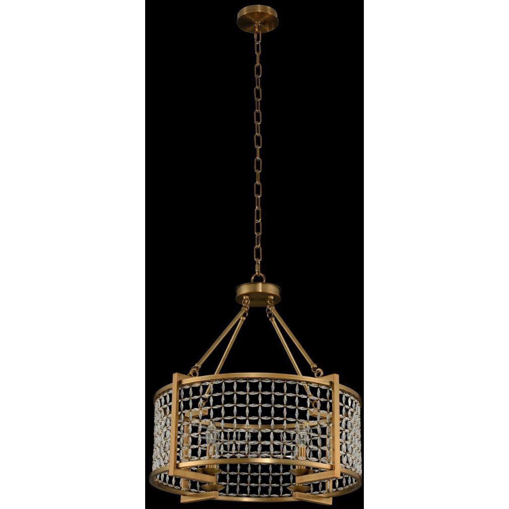 Verona 4 Light 24 inch Brushed Pearlized Brass Pendant Ceiling Light