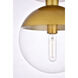 Eclipse 1 Light 10 inch Brass Flush Mount Ceiling Light