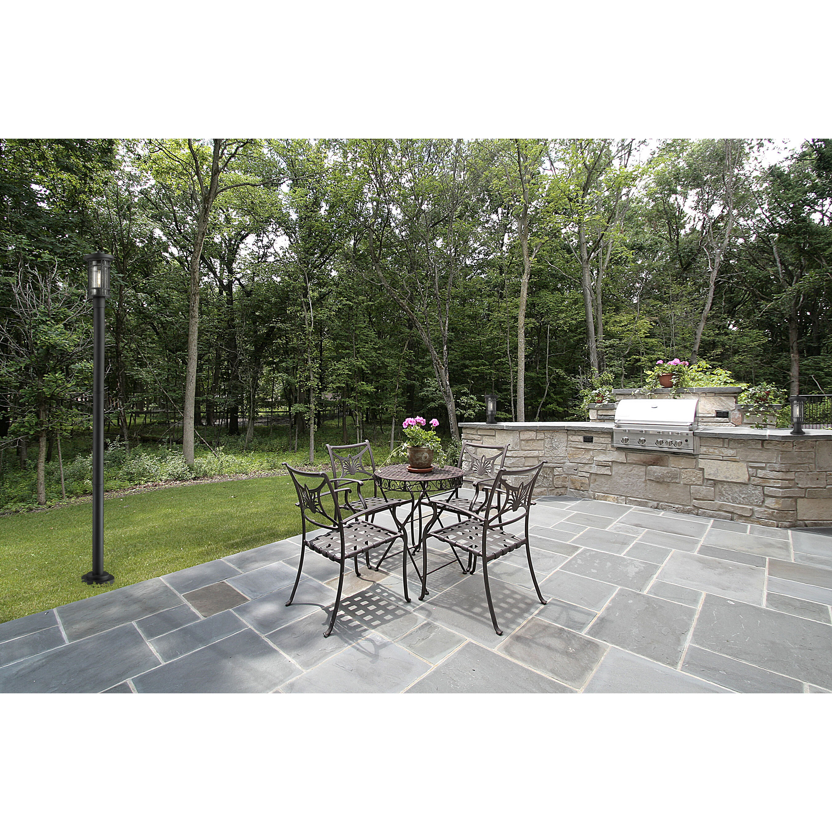 Jordan 1 Light 16.75 inch Black Outdoor Pier Mounted Fixture