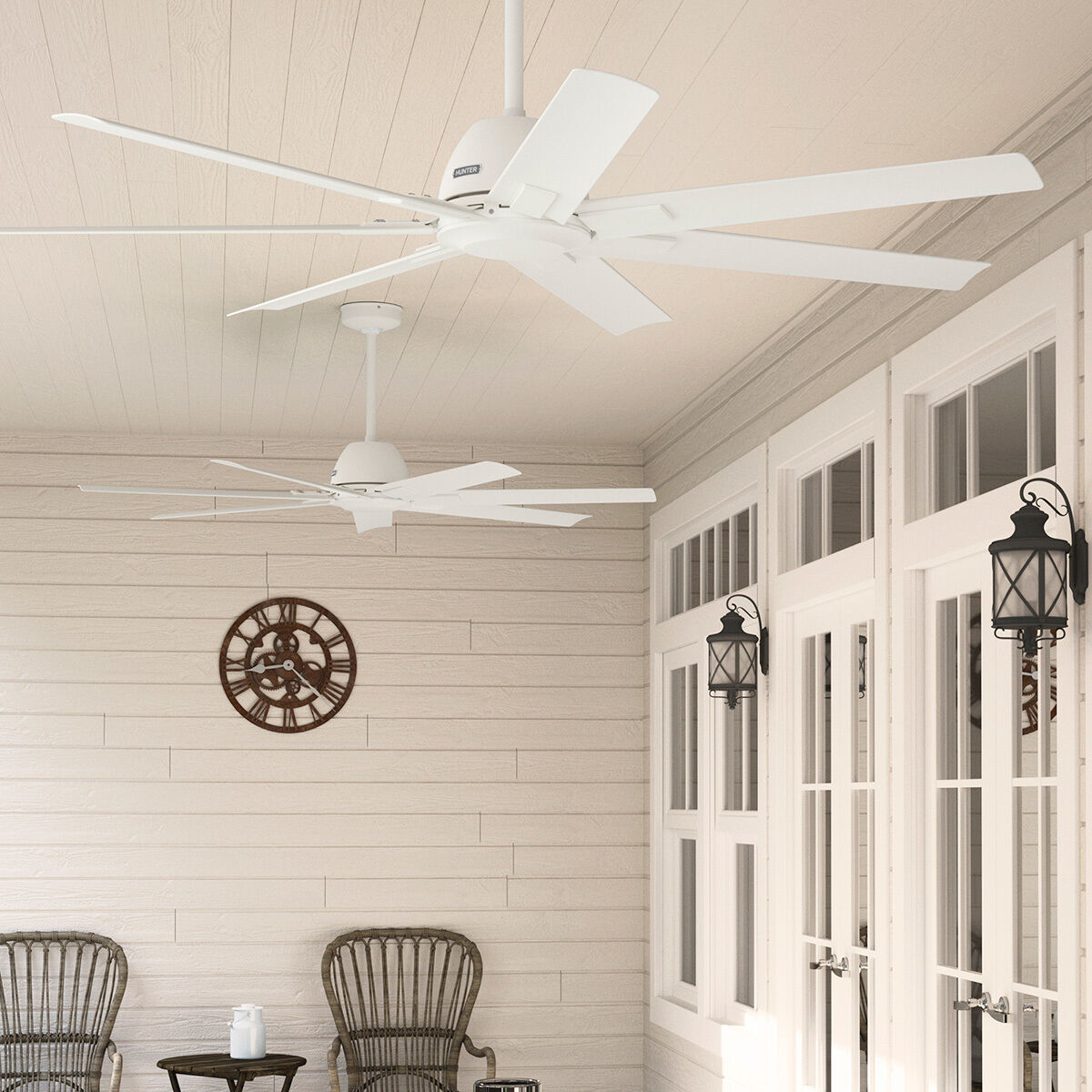 Downtown 60 inch Matte White Outdoor Ceiling Fan