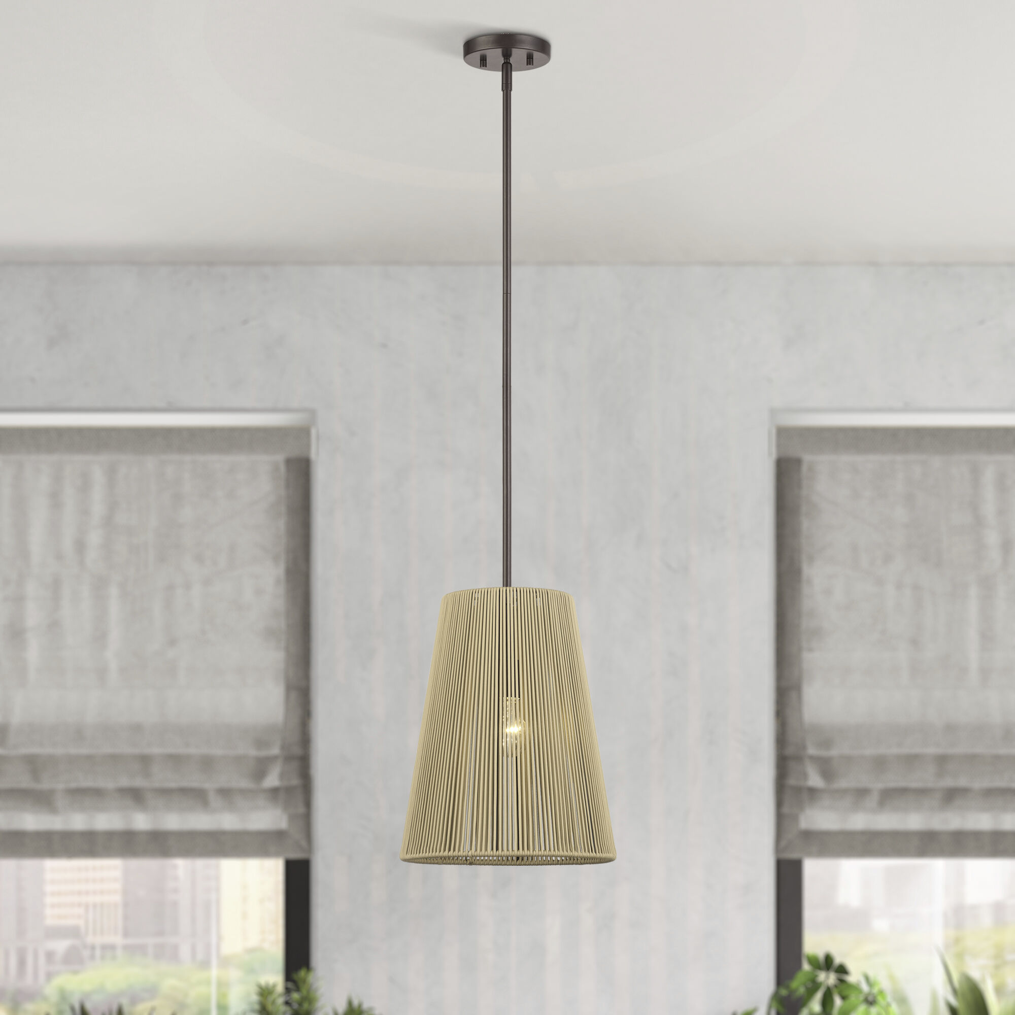 Florell 1 Light 12 inch English Bronze Pendant Ceiling Light