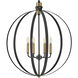 Cirque LED 24 inch Black Chandelier Ceiling Light, Orb