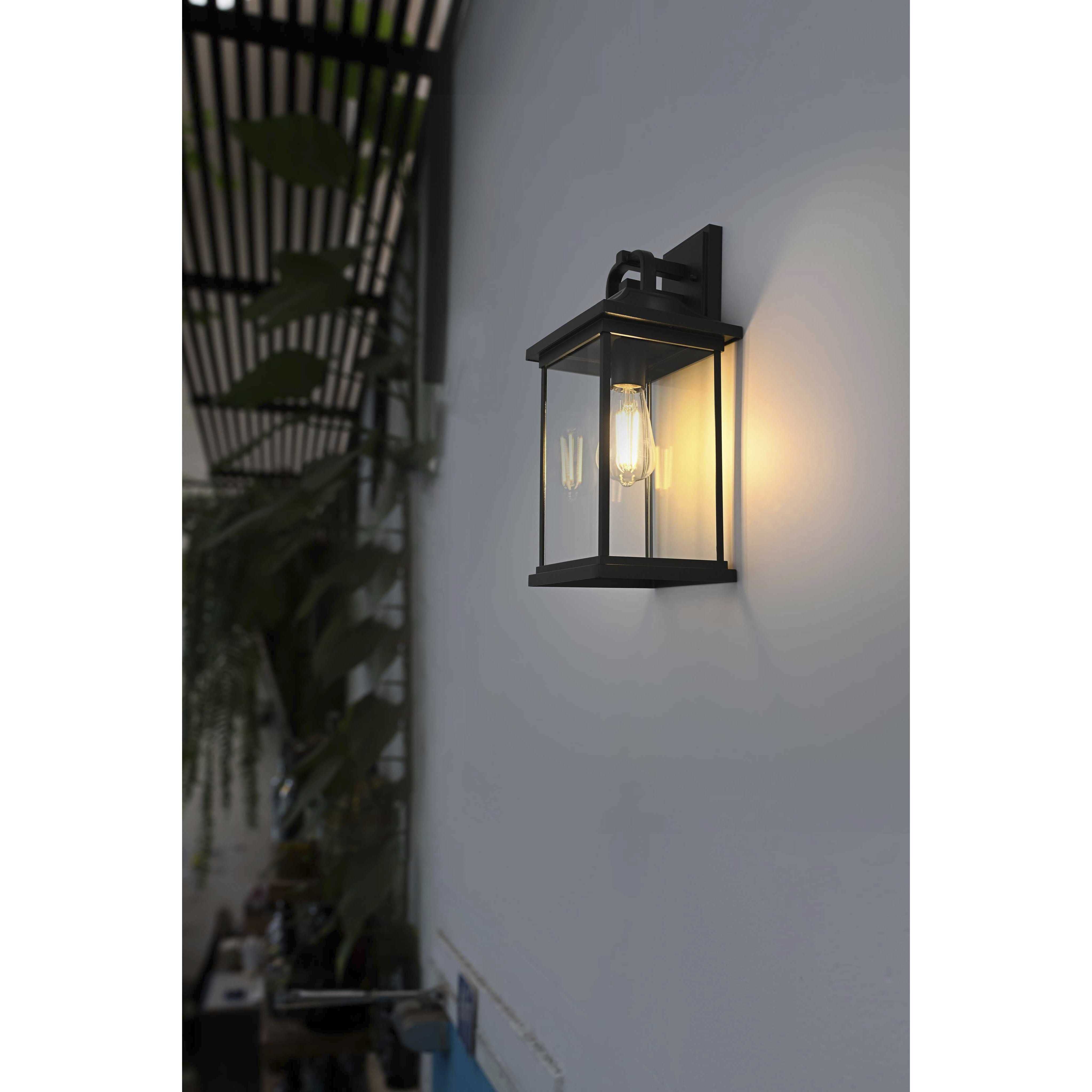 Saul 1 Light 16 inch Black Outdoor Wall Sconce