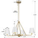 Xavier 4 Light 31.75 inch Vibrant Gold Chandelier Ceiling Light in Vibrant Gold and White
