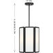 Leeds 3 Light 12 inch Matte Black Pendant Ceiling Light