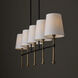 Hollis 5 Light 48 inch Matte Black with Hammered Gold Island Light Ceiling Light