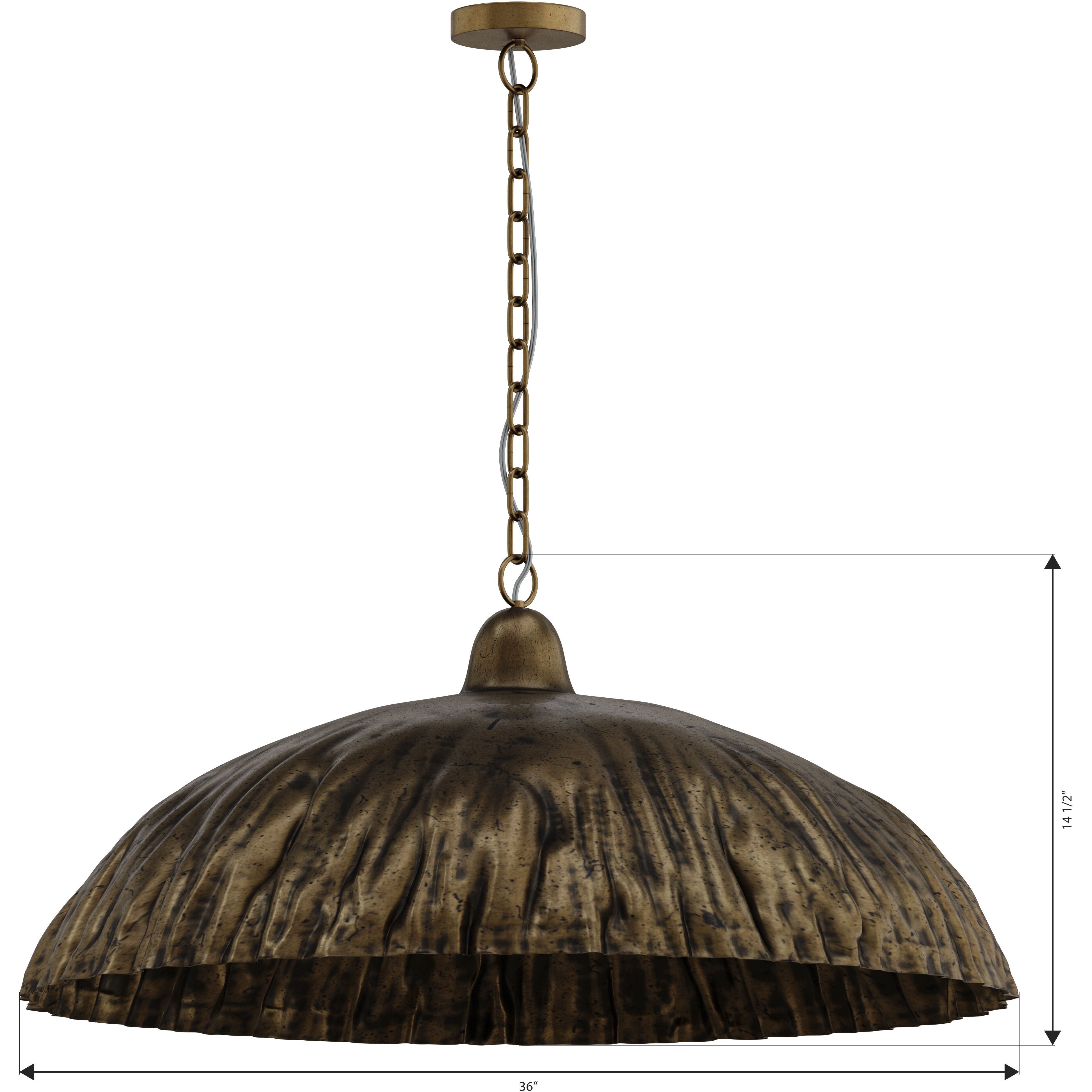 Zinnia 1 Light 36 inch Antique Brass Pendant Ceiling Light