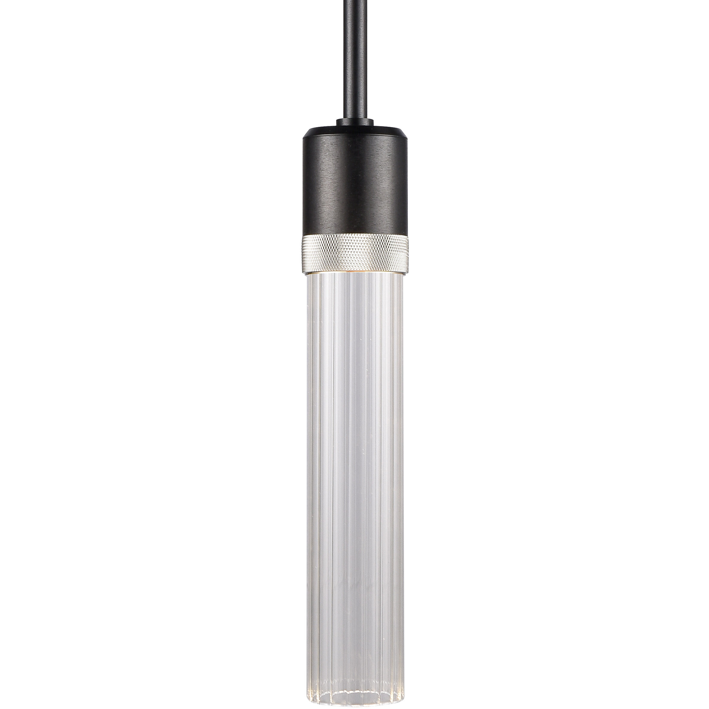 Zigrina 1 Light 5.13 inch Satin Brushed Black with Polished Nickel Pendant Ceiling Light