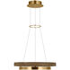 Sean Lavin Grace LED 24 inch Natural Brass/Weathered Oak Chandelier Ceiling Light