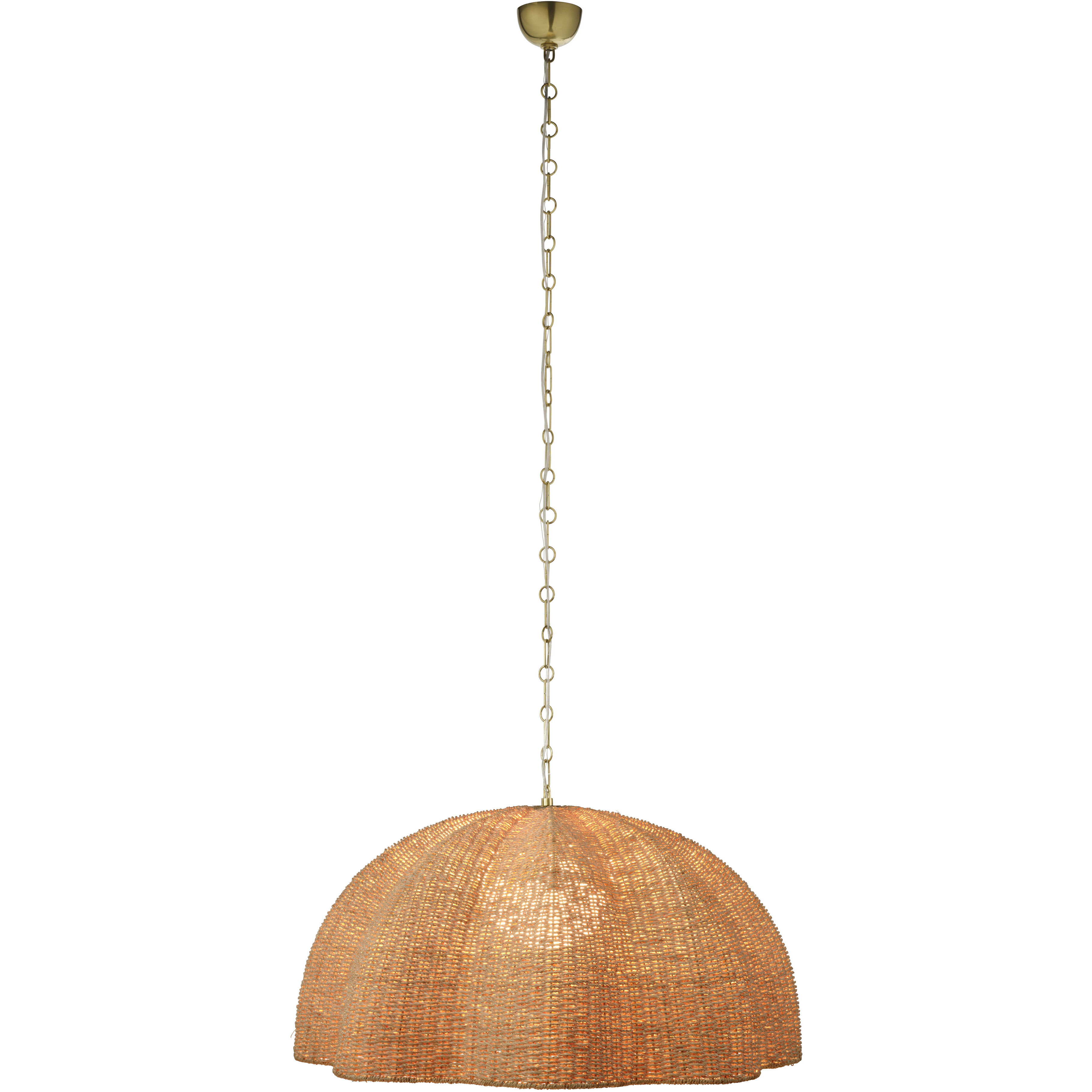 Rosemary 1 Light 36 inch Antique Brass Pendant Ceiling Light, Inline