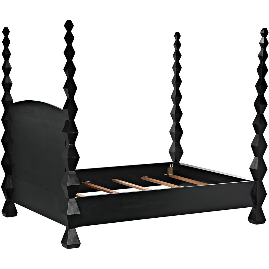 Brancusi Hand Rubbed Black Bed, Queen